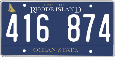 RI license plate 416874