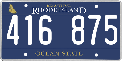 RI license plate 416875