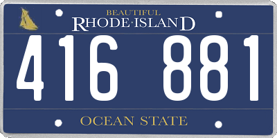 RI license plate 416881