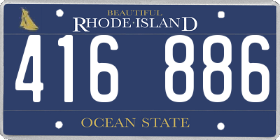 RI license plate 416886