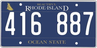 RI license plate 416887