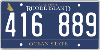 RI license plate 416889