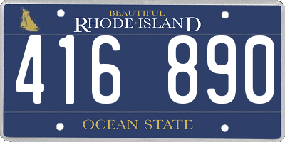 RI license plate 416890