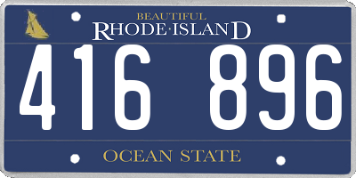 RI license plate 416896