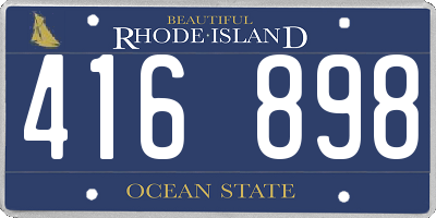 RI license plate 416898