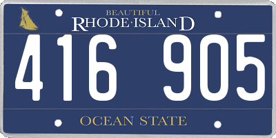 RI license plate 416905