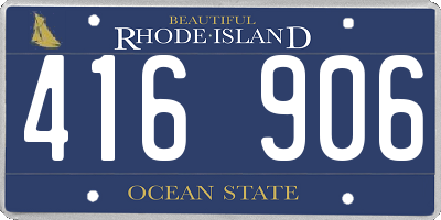 RI license plate 416906