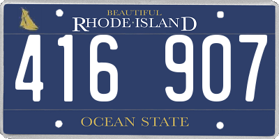 RI license plate 416907