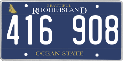 RI license plate 416908