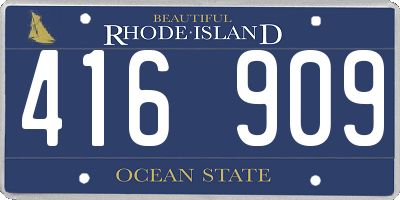 RI license plate 416909