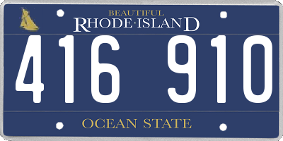 RI license plate 416910