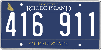 RI license plate 416911