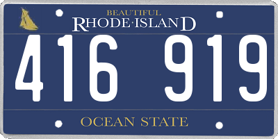 RI license plate 416919