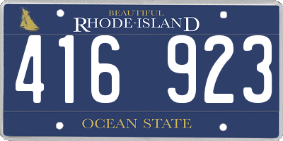 RI license plate 416923