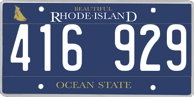 RI license plate 416929