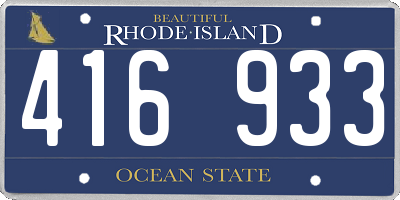 RI license plate 416933