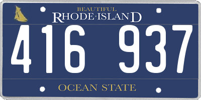 RI license plate 416937