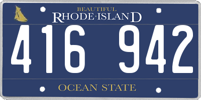RI license plate 416942