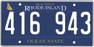 RI license plate 416943