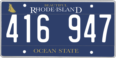 RI license plate 416947
