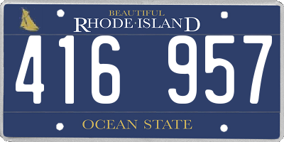 RI license plate 416957