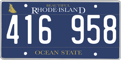 RI license plate 416958