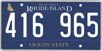 RI license plate 416965