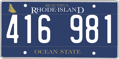 RI license plate 416981