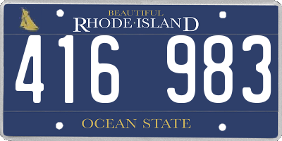RI license plate 416983