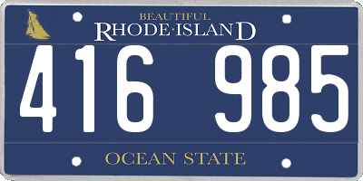 RI license plate 416985
