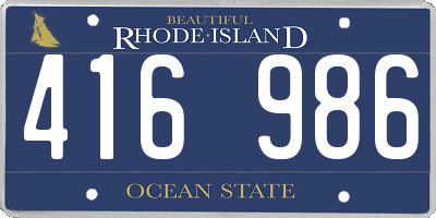 RI license plate 416986