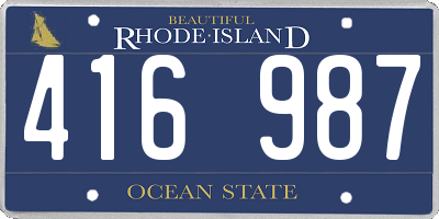 RI license plate 416987