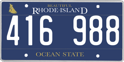 RI license plate 416988