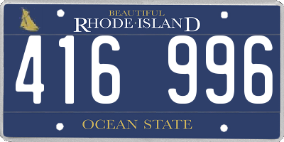 RI license plate 416996