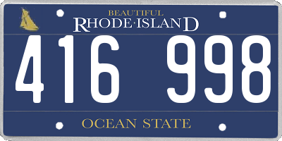 RI license plate 416998