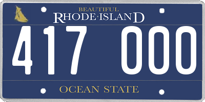RI license plate 417000