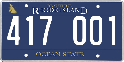 RI license plate 417001