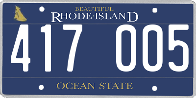 RI license plate 417005