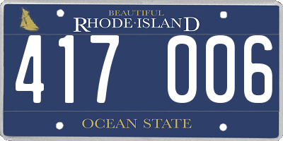 RI license plate 417006