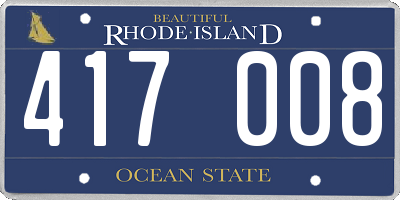 RI license plate 417008