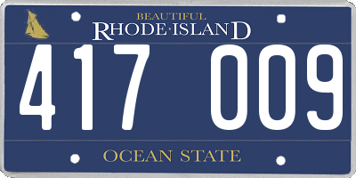 RI license plate 417009
