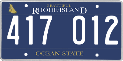 RI license plate 417012