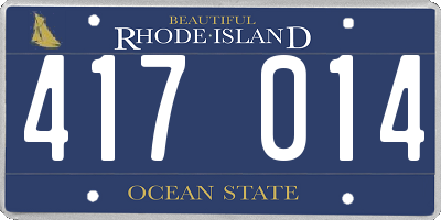 RI license plate 417014
