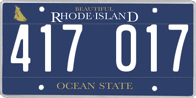 RI license plate 417017