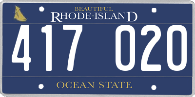RI license plate 417020