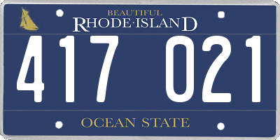 RI license plate 417021