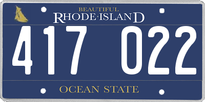 RI license plate 417022
