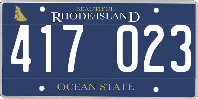 RI license plate 417023