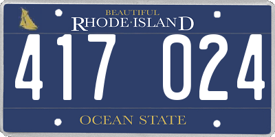 RI license plate 417024