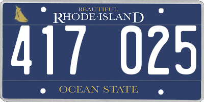 RI license plate 417025
